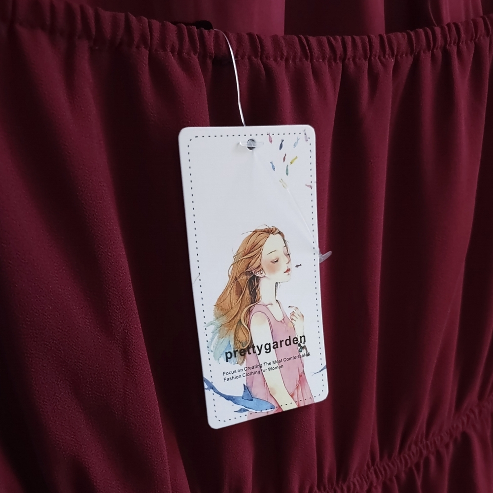 NWT Pretty Garden Hi Lo Tiered Maxi Dress /Medium - Picture 8 of 10